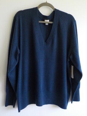 Men's Sweater by "a new day" - Size XXL - NWT - Blue V-neck Pullover (2444)